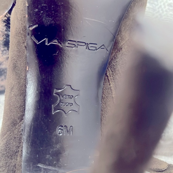 VIA SPIGA SUEDE LEATHER  PLATFORM ANKLE BOOTS - Picture 10 of 11